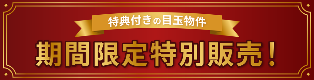 特典付きの目玉物件！期間限定販売！